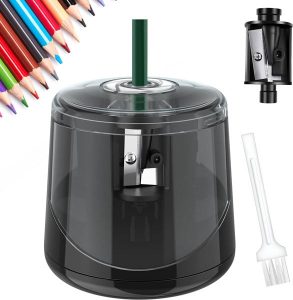 ARDA Taille-crayon électrique en métal à deux trous avec réservoir[S94